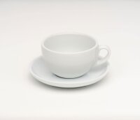 WAS Cappuccino Tassen Set mit Untertassen 280 ml, weiß, Porzellan, 6 Stück, Italia Serie