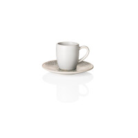 ROCKZZERO Espresso- und Untertasse Set ROCKZZERO, 80 ml, 6 Stück, coupe iris, Steinzeug