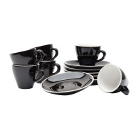 WAS Espresso Untertasse für 4998009, Ø12,5 cm, schwarz, Porzellan, 6 Stück, Italia Black Serie