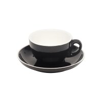 WAS Cappuccino Tasse 200 ml, schwarz, Porzellan, Italia Black Serie