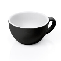 WAS Cappuccino Tasse 200 ml, schwarz, Porzellan, 6 Stück, Italia Black Serie