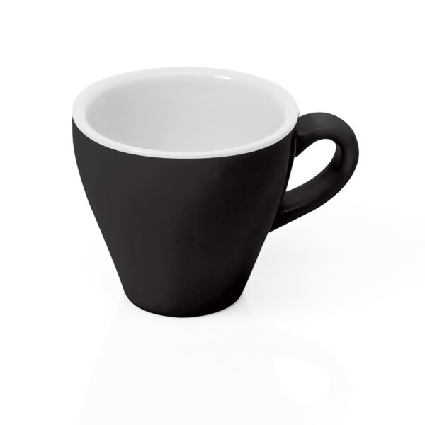 WAS Espresso Tasse 90 ml, schwarz, Porzellan, Italia Black Serie