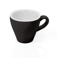 WAS Espresso Tasse 90 ml, schwarz, Porzellan, 6 Stück, Italia Black Serie