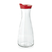 WAS Karaffe mit rotem Deckel, 1 L, Glas