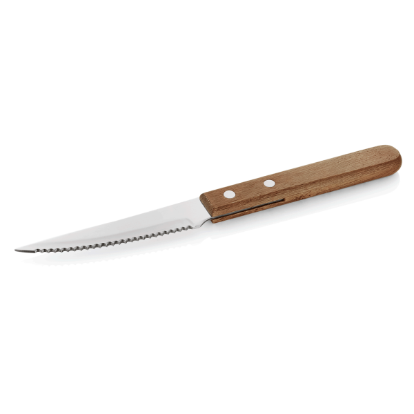 WAS Steakmesser/Pizzamesser mit Holzgriff 21 cm, Edelstahl