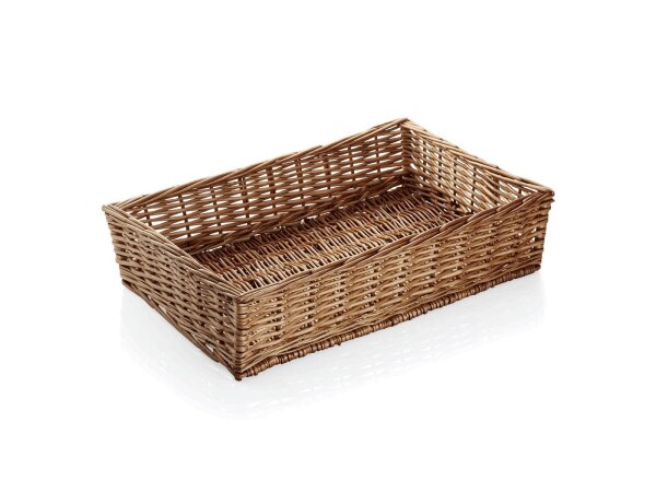 WAS Buffetkorb eckig 40 x 30 x 10 cm, Vollweide, Basket 3136 Serie