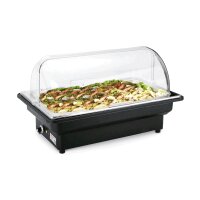 WAS Elektro Chafing Dish mit Rolldeckel, GN 1/1, schwarz,...