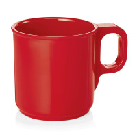 WAS Becher 250 ml, rot, Melamin, 12 Stück, Melamine Serie