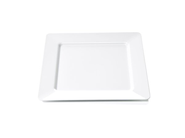 WAS Teller flach, eckig, 25 x 25 cm, weiß, Melamin, Melamine Serie