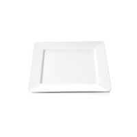 WAS Teller flach, eckig, 25 x 25 cm, weiß, Melamin, 12 Stück, Melamine Serie