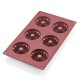 WAS Backform, 6 Formen, Gugelhupf Ø 6,5 x 3,5 cm, rot, Silikon, Cake Pan 31 red Serie