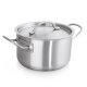 WAS Bratentopf mit Deckel Ø 24 cm, 5,2 L, Chromnickelstahl, Cookware 53 Serie