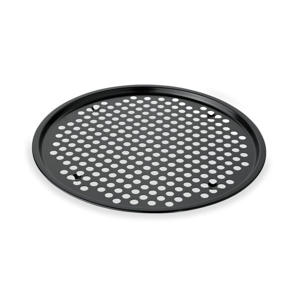 WAS Pizzablech mit PTFE-Antihaftbeschichtung, Ø 37 cm, Perforierung Ø 9 mm, Stahl