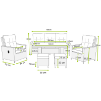 Dining Lounge Set »Asti« grau von bellavista - Home&Garden