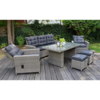 Dininglounge Set »Asti« braun, Polyrattan, für 7 Personen von bellavista - Home&Garden