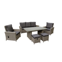 Dininglounge Set »Asti« braun, Polyrattan, für 7 Personen von bellavista - Home&Garden