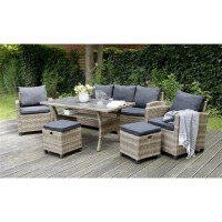 Dininglounge Set »Madeira II« grau, Polyrattan, für 7 Personen von bellavista - Home&Garden