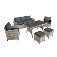 Dininglounge Set »Madeira II« grau, Polyrattan, für 7 Personen von bellavista - Home&Garden