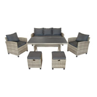 Dininglounge Set »Madeira II« grau, Polyrattan, für 7 Personen von bellavista - Home&Garden