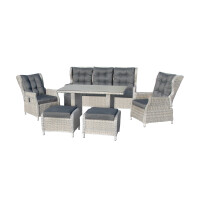 Dininglounge Set »Canelli« grau, Polyrattan, für 7 Personen von bellavista - Home&Garden