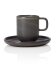 ROCKZZERO Espresso Tasse mit Untertasse Set 90 ml, grau,...