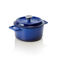 LAVA Cocotte Lava Ø 16,5 cm, blau, Gusseisen...