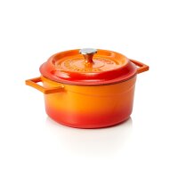 LAVA Cocotte Lava Ø 21 cm, orange, Gusseisen...