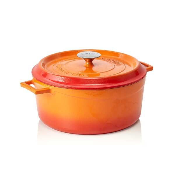 LAVA Bräter Lava rund, Ø 29 cm, orange, Gusseisen emailliert, Casseroles round Serie