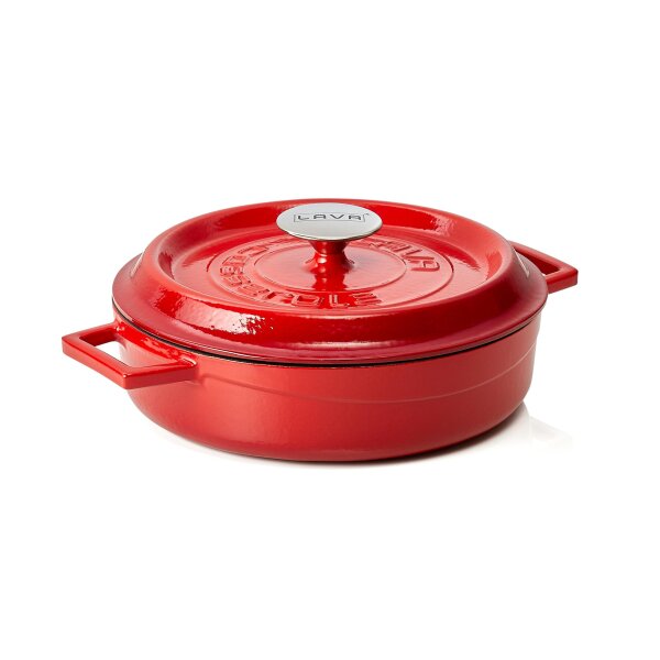 LAVA Bräter Lava rund, Ø 25 cm, rot, Gusseisen emailliert, Casseroles round Serie