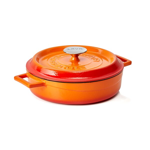 LAVA Bräter Lava rund, Ø 25 cm, orange, Gusseisen emailliert, Casseroles round Serie