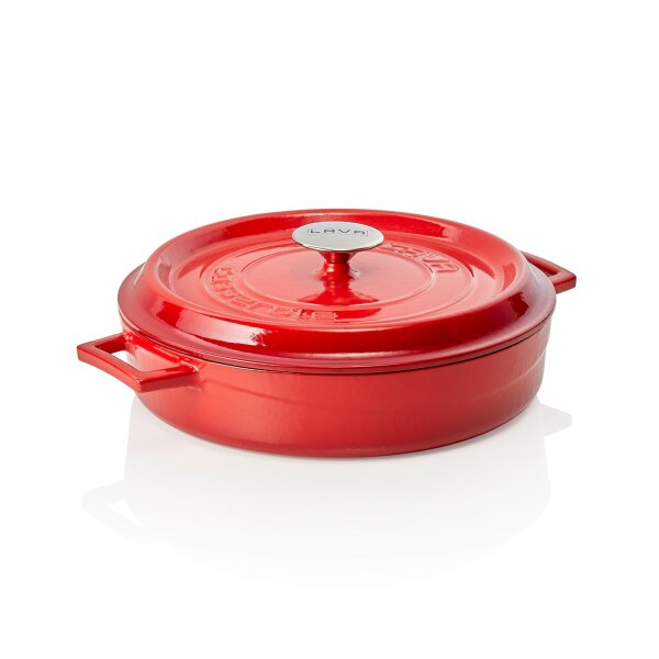 LAVA Bräter Lava rund, Ø 29 cm, rot, Gusseisen emailliert, Casseroles round Serie