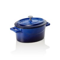 LAVA Cocotte Lava 12,5 x 10 x 6 cm, blau, Gusseisen...