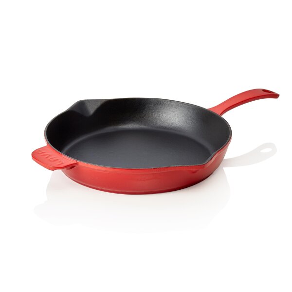 LAVA Pfanne Lava Ø 28,5 cm, rot, Gusseisen emailliert, Frying pans handle Serie