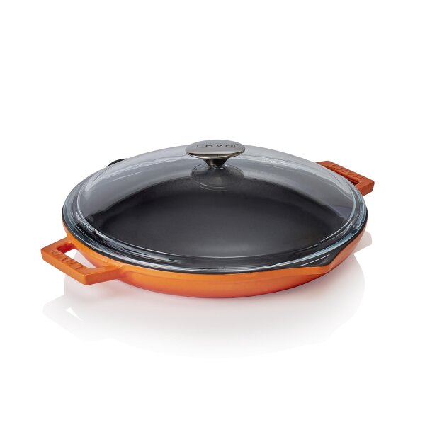 LAVA Pfanne Lava Ø 31,5 cm, orange, Gusseisen emailliert, Frying pans lid Serie