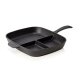 LAVA Grillpfanne Lava mit 3-fach Unterteilung, 33 x 26 x 4,5 cm, schwarz, Gusseisen emailliert