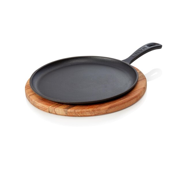 LAVA Pizzaservierpfanne Lava Ø 26 cm, schwarz, Gusseisen emailliert, Serving pans 36 Serie