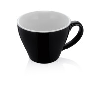 WAS Doppio Espresso Tasse 180 ml, schwarz, Porzellan, 6 Stück, Italia Black Serie