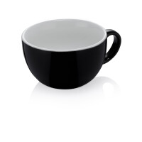 WAS Caffè Latte Tasse 350 ml Ø11 cm, schwarz, Porzellan, 6 Stück, Italia Black Serie