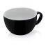 WAS Milchkaffee Tasse 350 ml Ø 11 cm, schwarz, Porzellan, Italia Black Serie