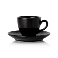 WAS Espressotasse mit Untertasse Set 90 ml, schwarz,...