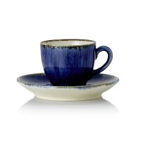 WAS Espresso Tasse mit Untertasse Set 90 ml, blau,...