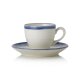 WAS Espresso Tasse mit Untertasse Set 90 ml, weiß/blau, Porzellan, 6 Stück, Vida Marina Serie