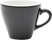 WAS Espresso Tassen Set mit Untertassen 90 ml, schwarz, Porzellan, 6 Stück, Italia Black Serie