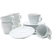 WAS 12-teiliges Espresso-Tassen Set 90 ml, weiß, Porzellan, Italia Serie