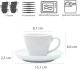 WAS Espresso Doppio Tassen Set 180 ml, weiß, Porzellan, 6 Stück, Italia Serie