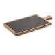 WAS Servierbrett 40,7 x 20,2 x 2 cm, schwarz, Akazienholz/Naturschiefer, Natural Slate Serving Board Serie