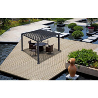 »Mirador 3x3 Classic« Lamellendach Pergola Pavillon, anthrazit, Aluminium