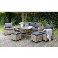 Dininglounge Set »Prato II« grau, Polyrattan,...