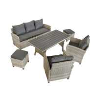 Dininglounge Set »Prato II« grau, Polyrattan, für 7 Personen von bellavista - Home&Garden