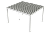 Deluxe 3,6x4m Aluminium Lamellendach Pergola Pavillon weiß